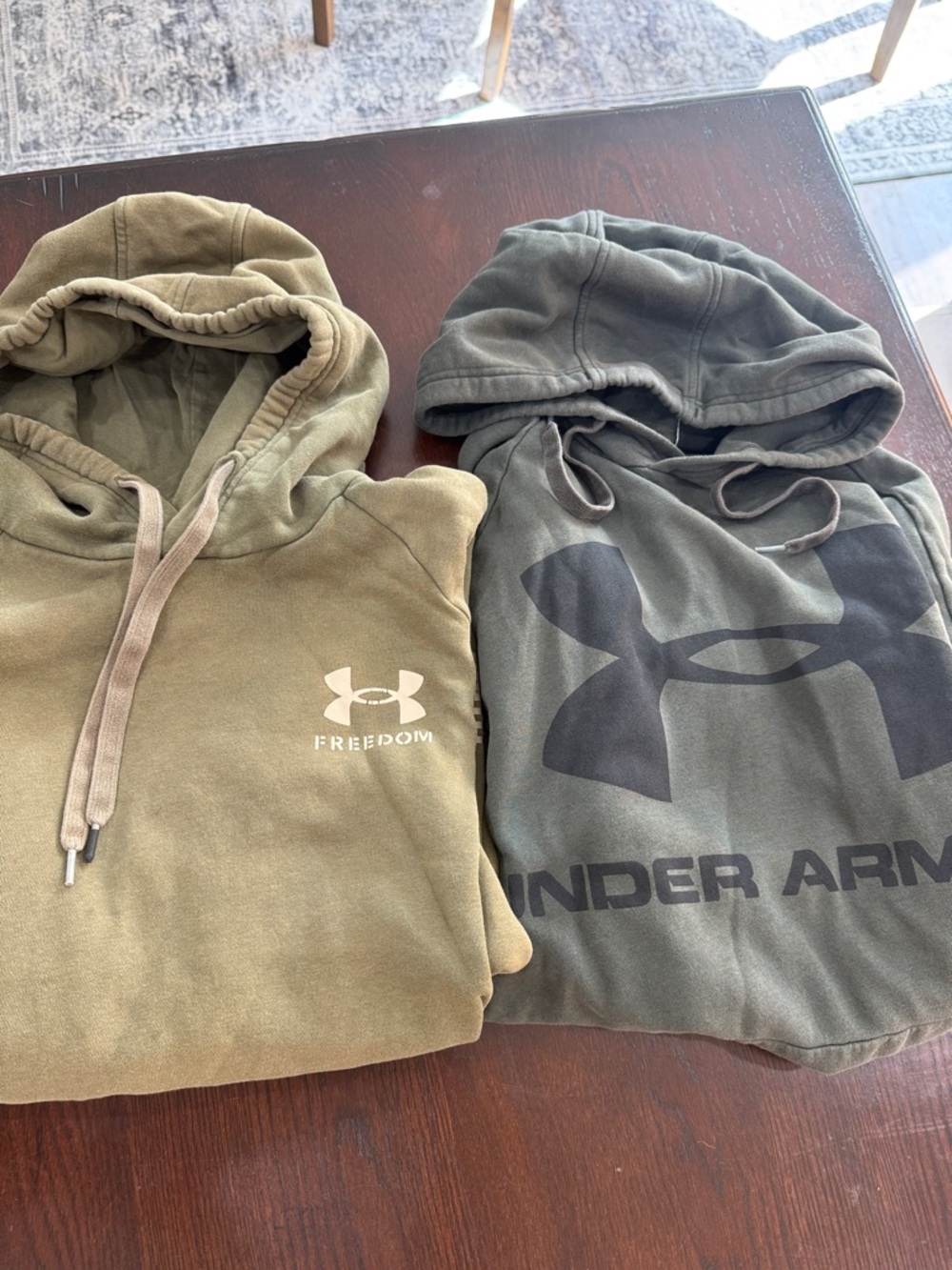Under Armour Men’s Olive Green Crewneck Hoodie with Large Logo